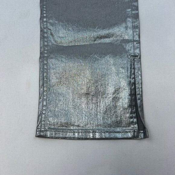 Gap Womens Silver Metallic 90s Loose Fit Pants Mid Rise Vented Cuff Size 0R - Picture 5 of 9